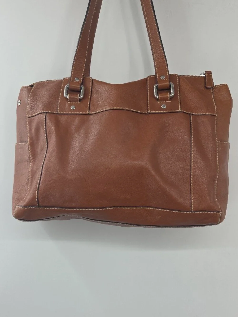 Large Fossil Tan Leather Shoulder Bag